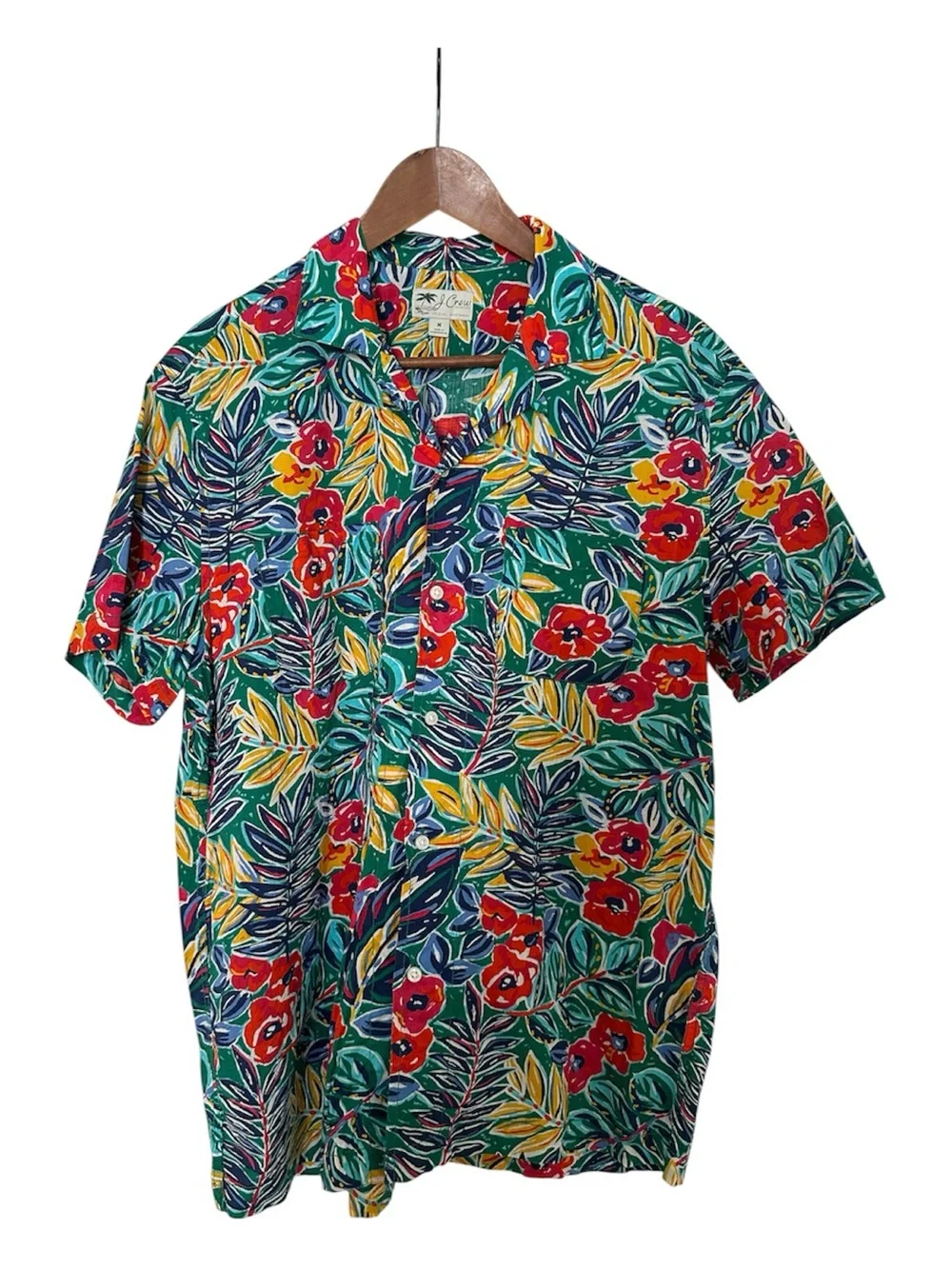 Original J. Crew - Tropical Print Short-Sleeve Camp Collar Shirt - Stand Out!